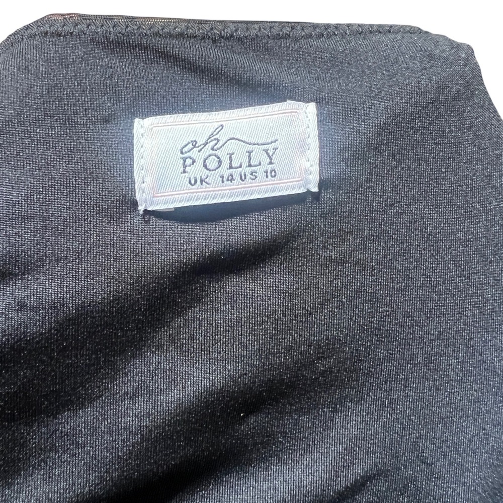 Oh Polly Black Beaded Mesh Bodycon Wrap Dress Party Evening Occasion - Picture 7 of 9